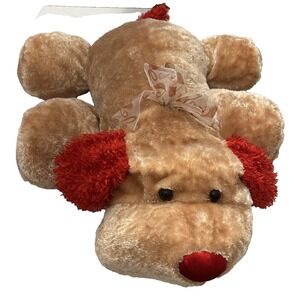 Dan Dee Collectors 30" Dog Puppy Floppy Plush Stuffed Animal Pillow w/ orig bow